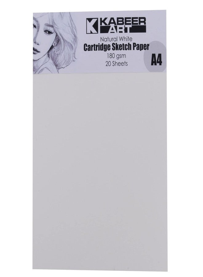 Kabeer Art 180GSM Sketch and Drawing Paper, 20 Sheets A4 Size - Image 1